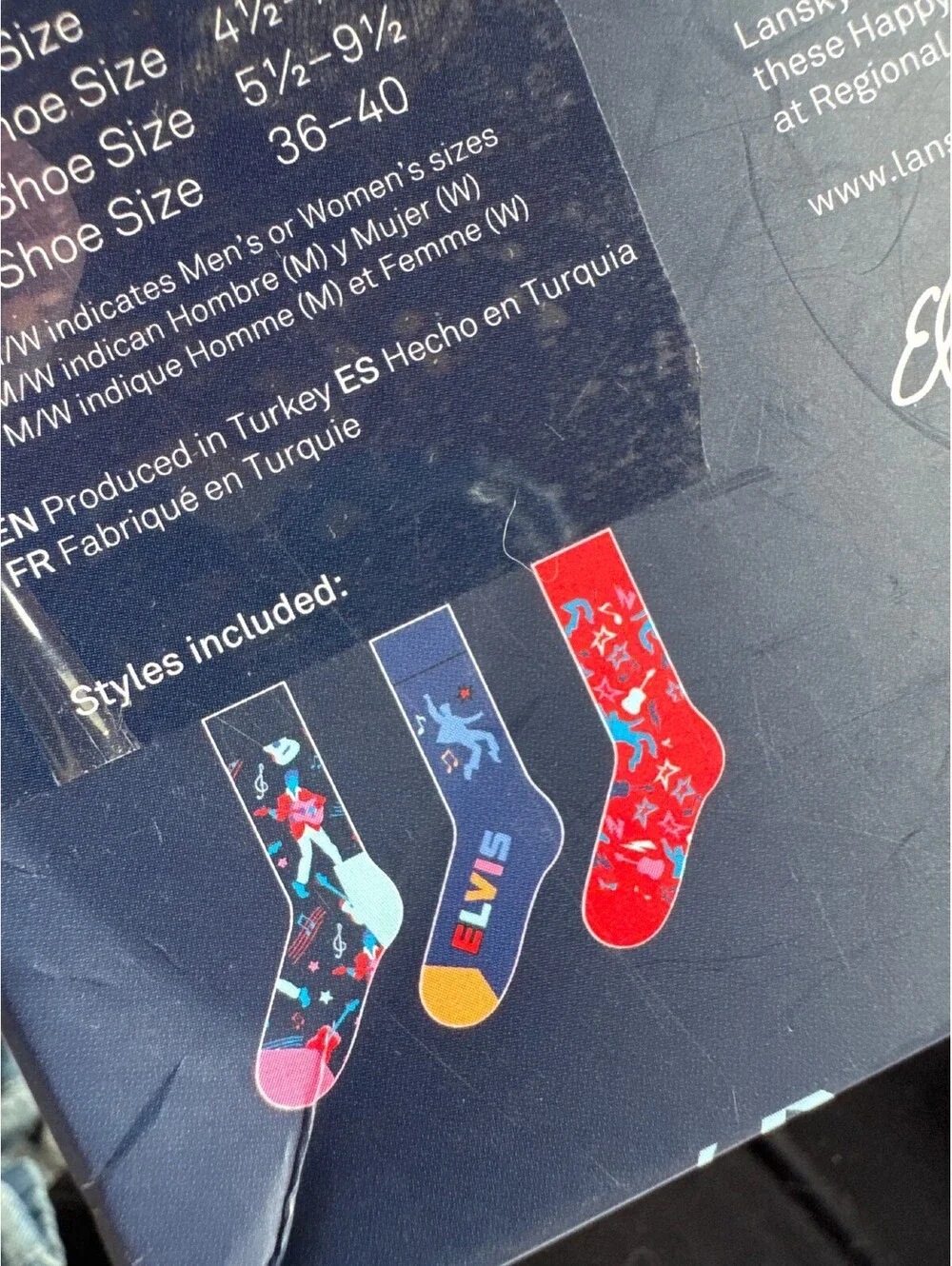 Happy Socks x Lansky Bros Elvis Presley Gift Set 3 Pairs Crew Socks New